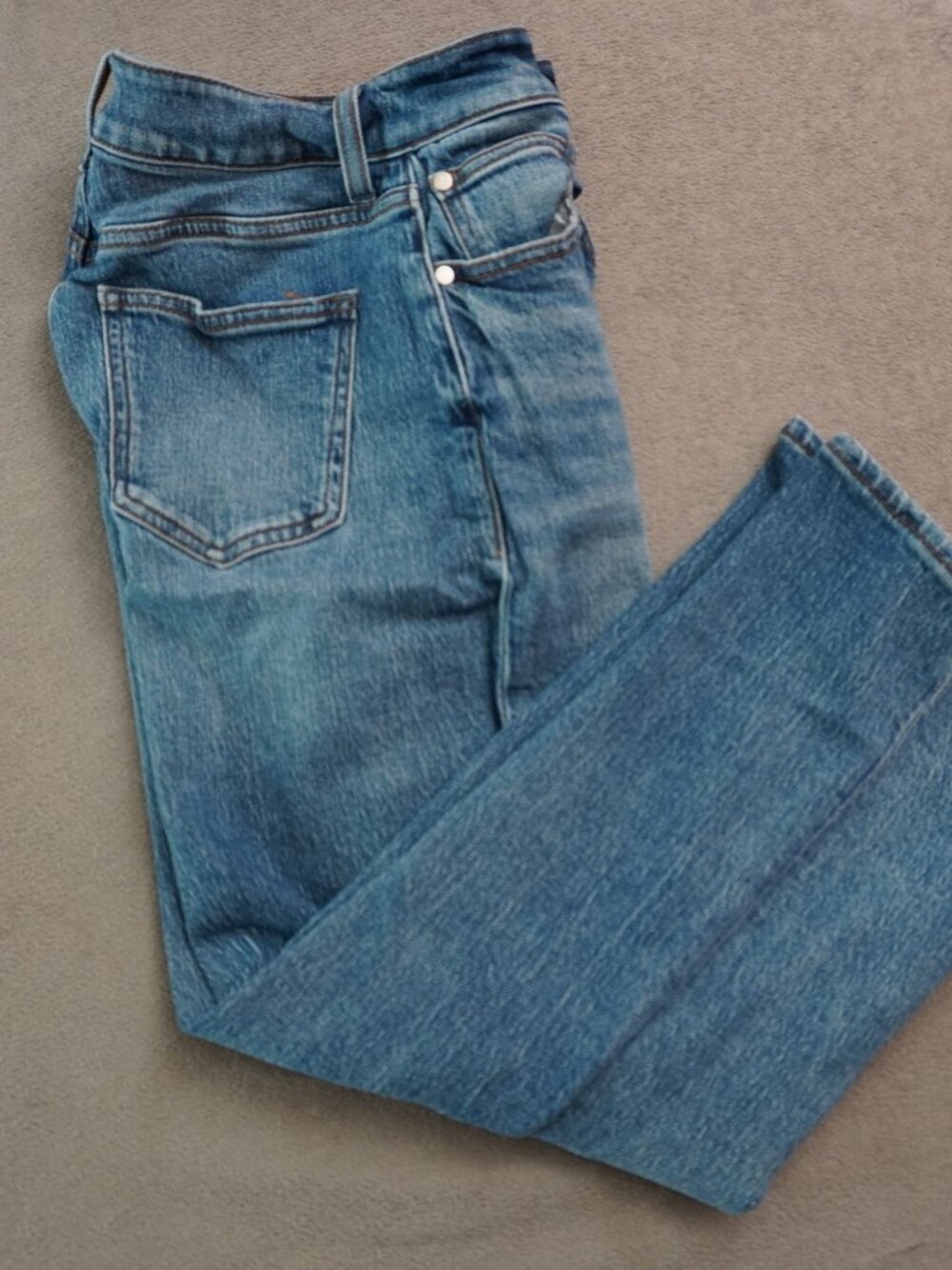 Quince Comfort Stretch High Rise Cropped Wide Leg Jeans Stormy Blue Sz 27x25 - Picture 3 of 16